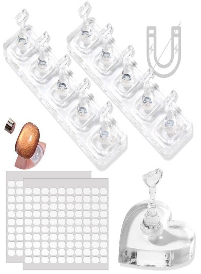 Furtherpretty Non-Magnetic Acrylic Nail Stand for Press-Ons, Cat Eye Nail Art Practice & Display Stand, Fake Nail Holder for Painting with Double-Sided Sticky Tape, Manicure Beginner & Salon Supplies - Image 1